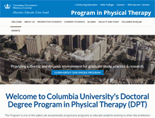 Tablet Screenshot of columbiaphysicaltherapy.org