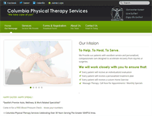 Tablet Screenshot of columbiaphysicaltherapy.com